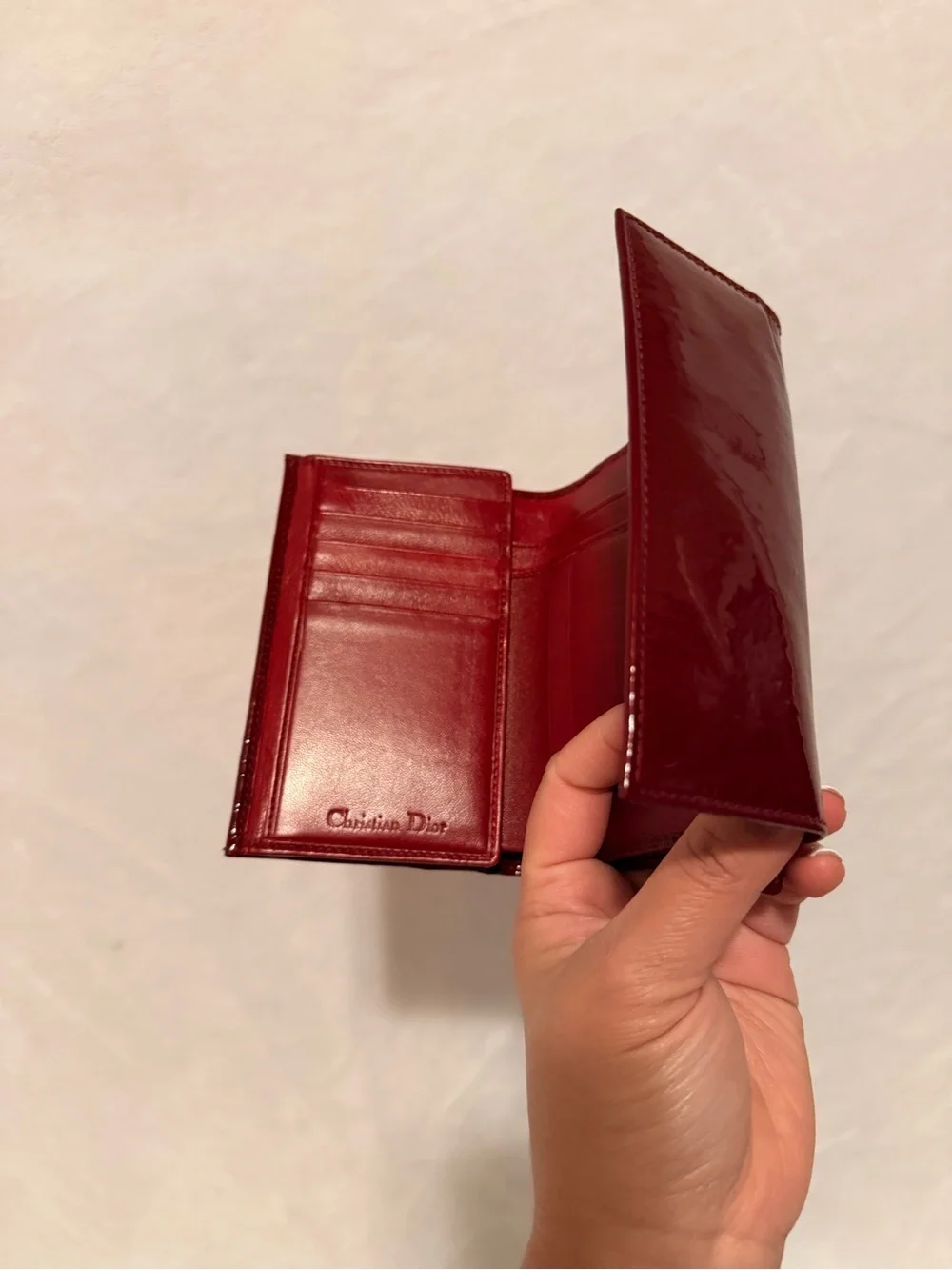 Christian Dior Patent Cannage Mini Lady Dior Wallet